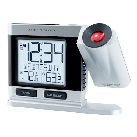 La Crosse Technology La Crosse Technology 2.5 in. Silver Atomic Projection Alarm Clock LCD Plug-In 616-1410
